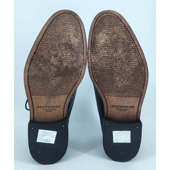 Bostonian Nantucket Dress Shoes Men's 10 W Wide Cap Toe Black Leather Oxford - Picture 11 of 12